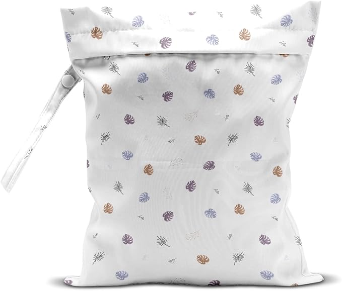 Wet Dry Bag, for Swimsuit, Travel, Beach, Pool, Stroller, Diapers, Dirty Yoga Gym Clothes, Makeup Bag, Waterproof Tropical Palm Leaves Decor Jungle Palm Leaf Favors