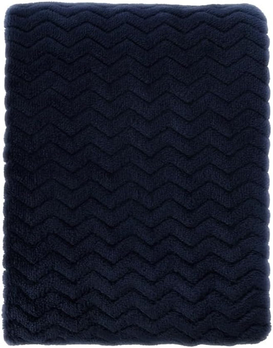 CREVENT 30''X40'' Soft Cozy Warm Baby Blankets for Boys Girls Solid Color - All Season Use - Newborn Essentials (Wave Dark Blue/Navy)