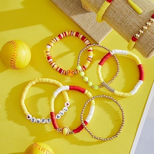 4000Pcs Yellow Clay Beads for Bracelets Making 6mm Heishi Polymer Clay Bead, Flat Round Disc for Jewelry Making Yellow Bead Making Kit