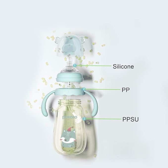 POTATO Baby Bottles PPSU Baby Feeding Bottle 10 oz Anti-Colic Bottles with Silicone Nipples Breastfeeding Bottles for Babies & Toddlers - Blue