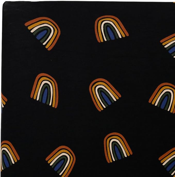 Kyte Baby Soft Crib Sheet - Standard Fitted Crib Sheet Made with Rayon from Bamboo, Ultra-Gentle and Breathable (Rust Rainbow on Midnight)