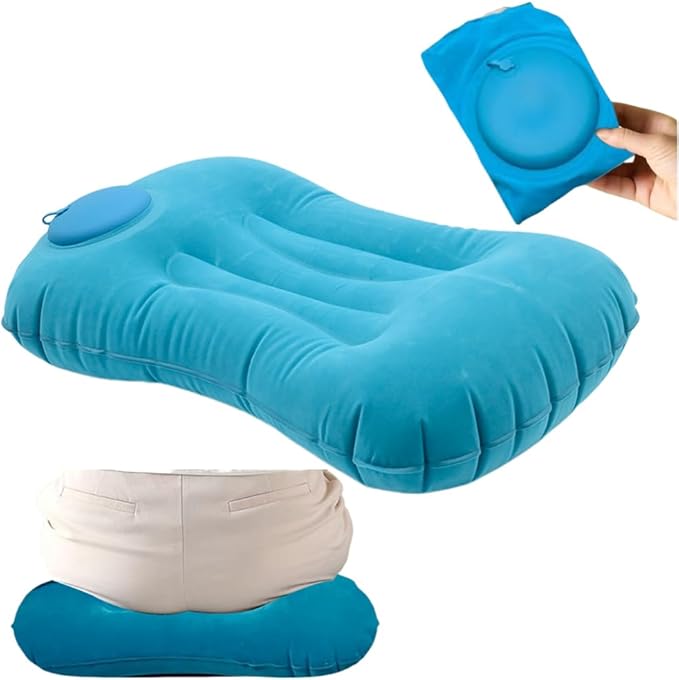 Portable Lightweight Mini Inflatable Pad,Stadium Booster Seat Bleacher Cushion,Foldable Waterproof Sitting Pad to Raise Height for Outdoor Camping Hiking Beach Office (Blue)