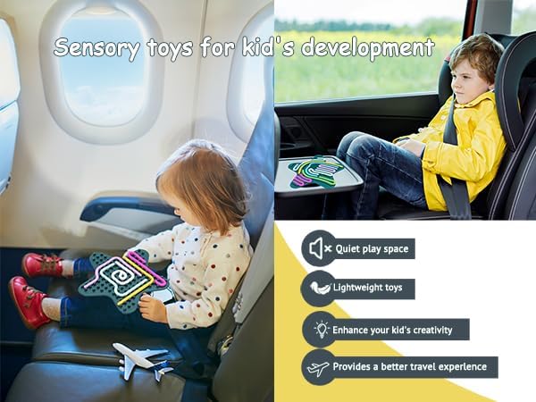 Sensory Activity Board,Sensory Fidget Toys,Toys for Kids 4 5 6 7 8 9 3+ Years Old, Silent Fidget Board for Kids,Kids 3+ Activities for Travel, Fidget Toys,ADHD Toys