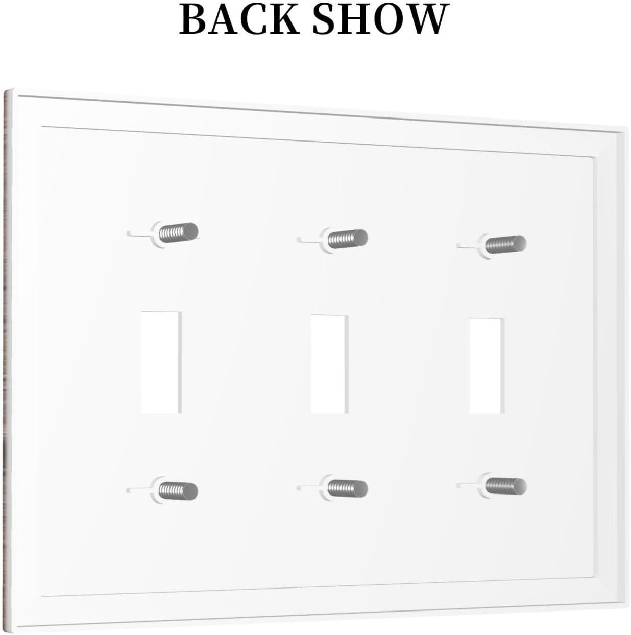 Decorative Switch Covers Plate Retro Wood Plank Vintaga Wooden Board Cabin 3 Gang Artistic Wall Plate Unique Triple Toggle Light Switch Plate Jumbo Faceplate for Bedroom Home Decor