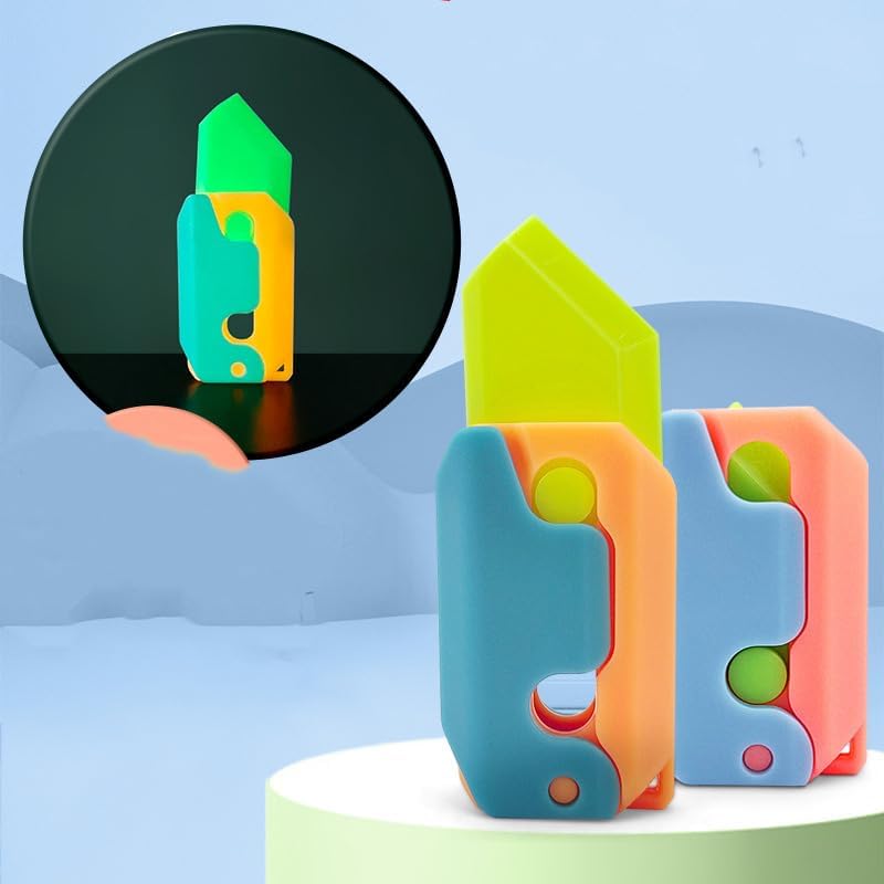 Fidget Toys Pistol, 3D Gravity Mini 1911 Fidget Pistol Toys,Fidget Sensory Toys,Stress Relief for Adults, Suitable for Relieving ADHD, Anxiety, Best Gift for Adults and Kids(6PCS Knife)