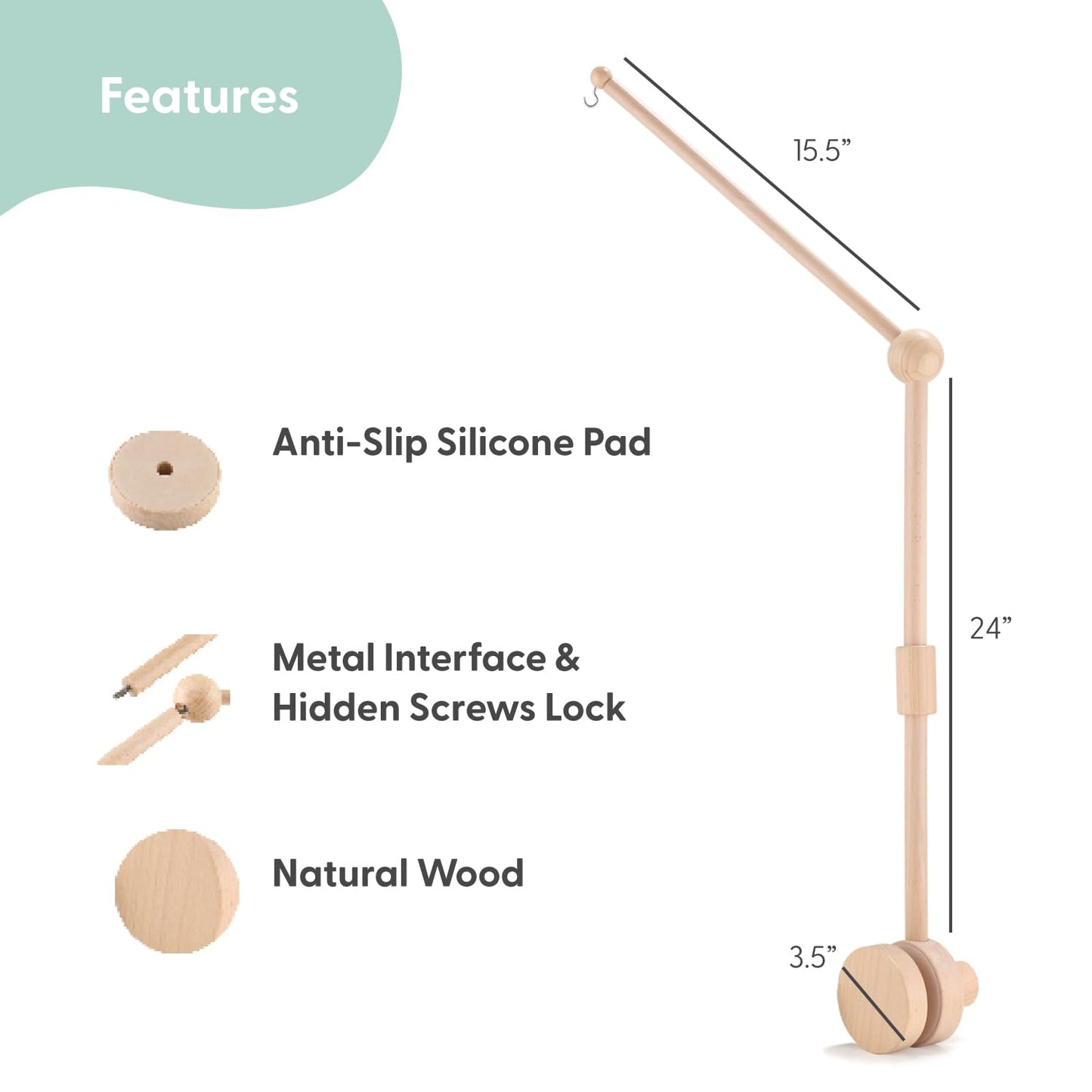 The Peanutshell Crib Mobile for Girls - Wooden Musical Baby Crib Mobile with 12 Lullabies, Wildflower Baby Floral Nursery Decor