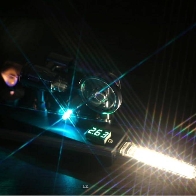 Sunnytech Hot Air Stirling Engine Motor Electricity Generator Educational Colorful LED SC (SC011)