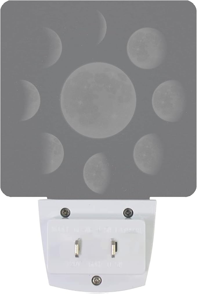 Moon Phases Night Light Plug-in LED Nightlights Auto Sensor Night Lamp Dusk-to-Dawn Lamp Home Decor for Nursery Children Girls Boys