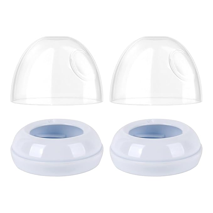 2-Pack Baby Bottle Rings and Caps for Philips Avent Natural Bottles, Replacement Screw Ring Collars, Baby Bottle Nipple Rings for Avent Natural Plastic and Glass Bottles