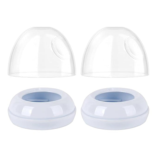 2-Pack Baby Bottle Rings and Caps for Philips Avent Natural Bottles, Replacement Screw Ring Collars, Baby Bottle Nipple Rings for Avent Natural Plastic and Glass Bottles