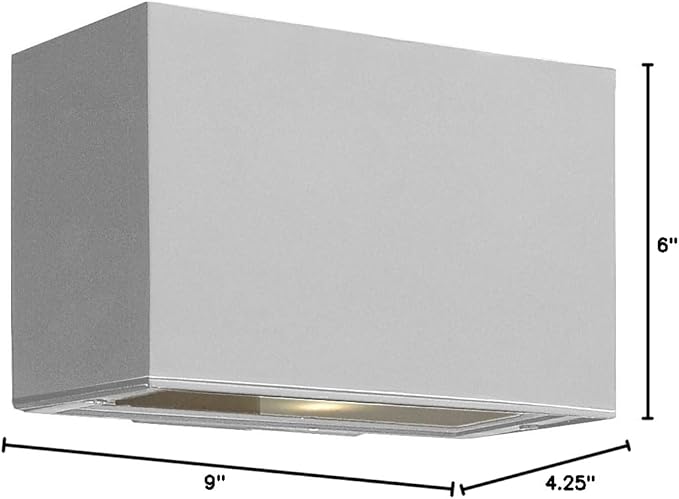 Hinkley Atlantis Collection Transitional 15W Integrated LED Small Outdoor Up Down Light Wall Mount, Titanium Finish