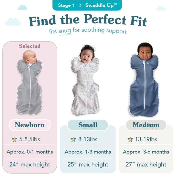 Love to Dream Swaddle UP, Sleep Sack 0-3 Months, Self-Soothing, Improves Sleep, Snug Fit Helps Calm Startle Reflex, Baby Essentials Must Haves Newborn, 1.0 TOG, 5-8.5 lbs, Eclipse Pink