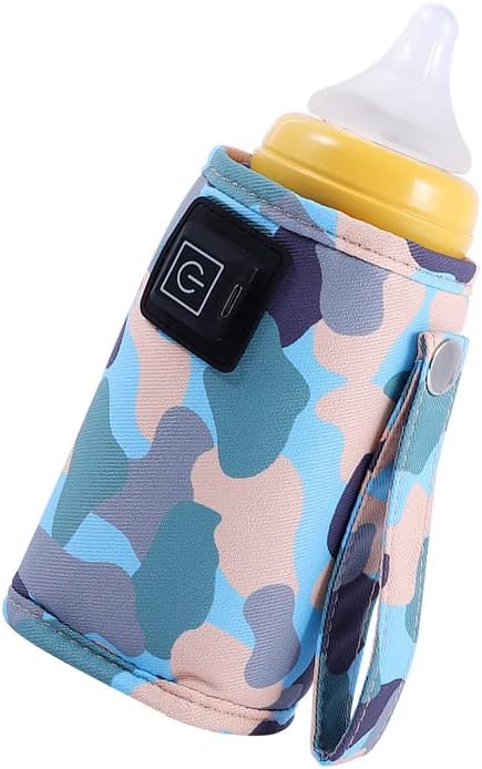 Car Travel Bottle Warmer,5V 2A USB Heating Bottle Warmer 40°C-60 °C Three Gear Adjustable Car Travel Milk Bottle Warmer Milk Heat Keeper Lightweight Milk Heater Cover,Blue