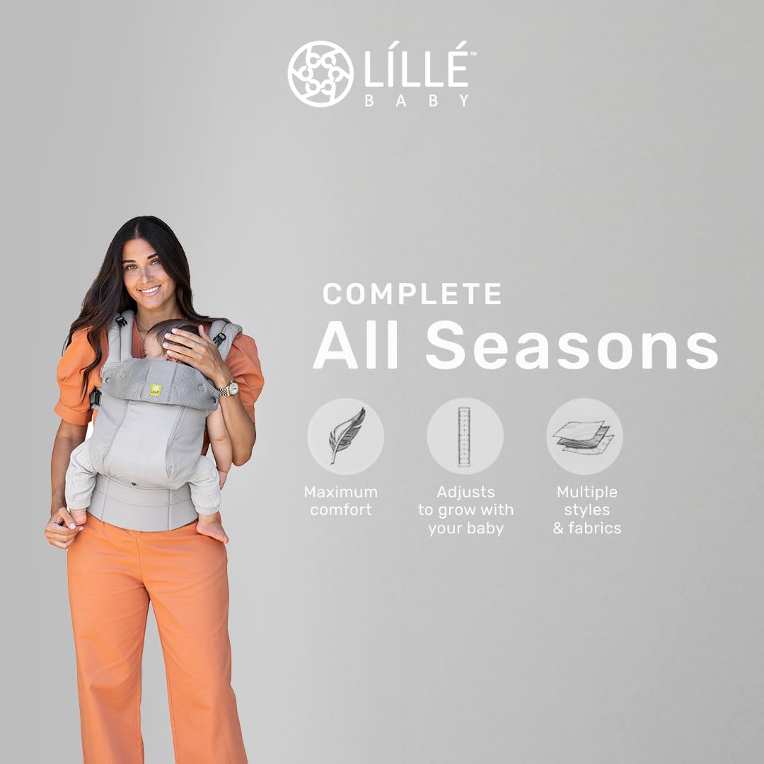LÍLLÉbaby Complete All Seasons Ergonomic 6-in-1 Baby Carrier Infant to Toddler with Lumbar Support (7-45 Pounds), 360 Degree Baby Wearing & Multi-Position, Inward & Outward Facing (Stone)