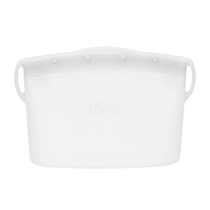 Dr. Brown's Microwave Steam Sterilizer Bag for Baby Bottles, Breast Pump Parts & Other Toddler Accessories, 100% Silicone, Reusable Sterilizing Bag