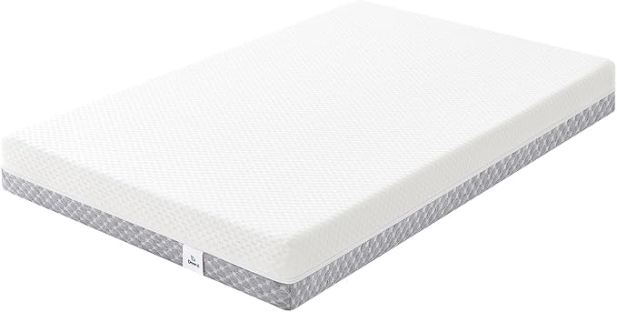 Mini Crib Mattress, 38x24X4 Inch Dual Sided Comfort Gel Memory Foam, Breathable Premium Baby Mattress for Mini and Portable Cribs w/Removable Outer Cover - White&Grey
