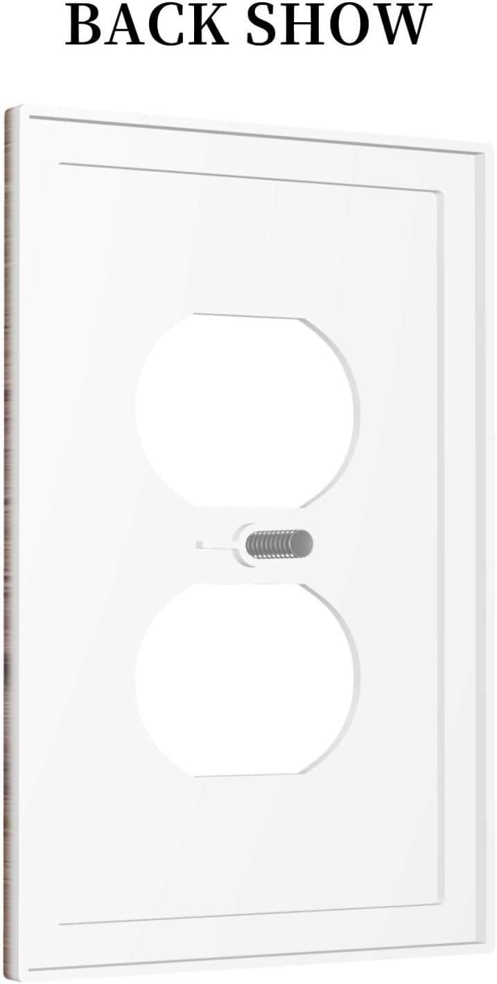 Decorative Outlet Covers Retro Wood Plank Vintaga Wooden Board 1 Gang Duplex Light Switch Cover Plate Wall Plates for Electrical Outlets Switchplate Faceplate for Bedroom Home Decor