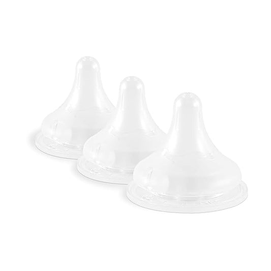 Pigeon Silicone Nipple (Stage 1) with Latch-On Line, Nurture & Nest, Natural Feel, 0+ Months, 3 Counts
