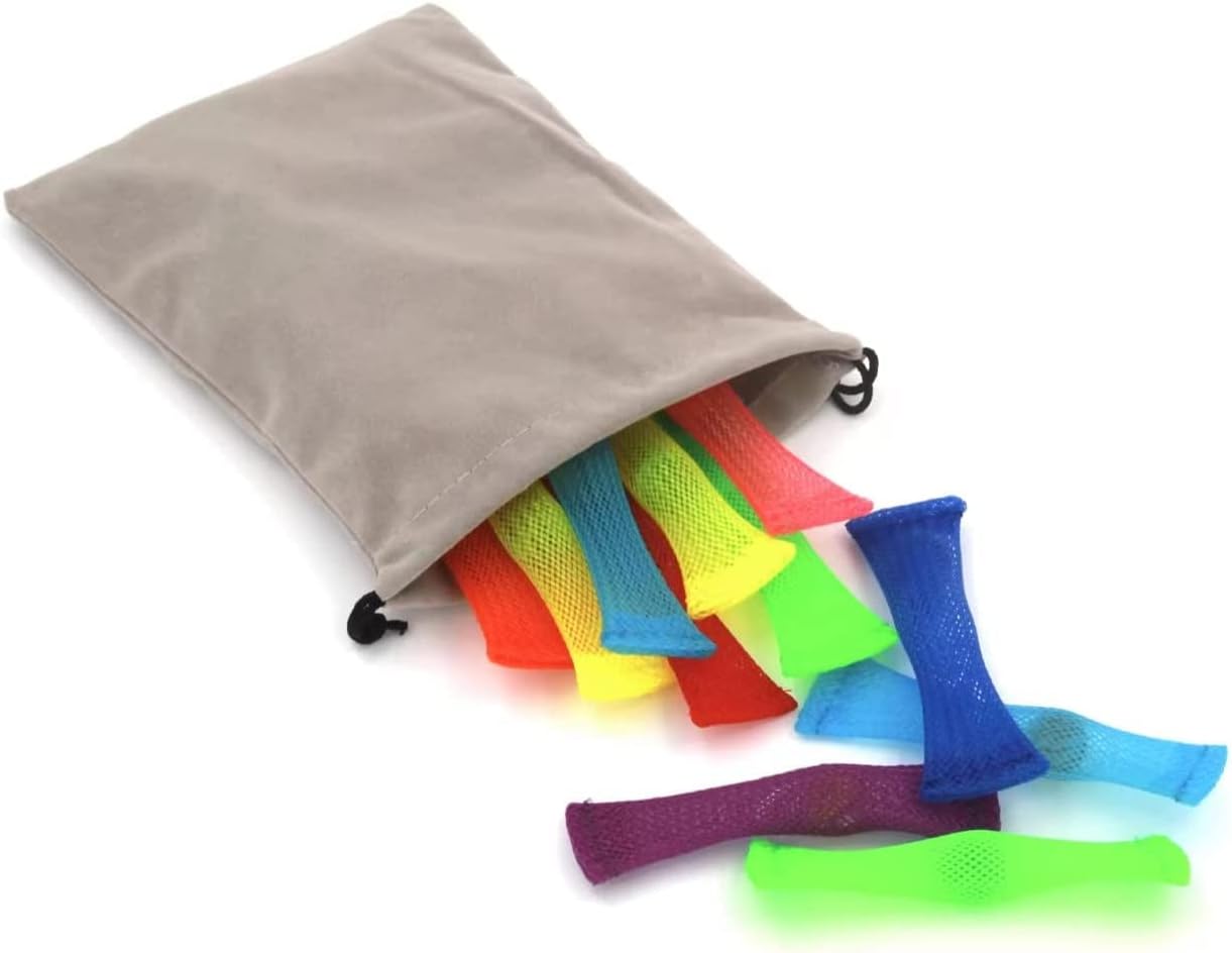 Luusy 24 Pieces Fidget Toys Marble and Mesh Fidgets Relieve Sensory Stress and Increase Focus for Adults and Children Those with ADHD ADD OCD Autism,8 Colors