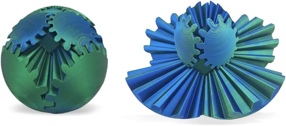 3D Printed Gear Ball, Gears phere Gear Ball Fidget Toy, Puzzle Balls, Fidget Ball, Cube Fidget Toy ,Gear Ball Toys for Classroom Prizes, Party Birthday, Anxiety Relaxing and Stress. (Green)