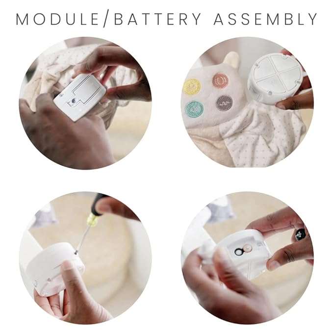 Lulyboo Lovey Baby Sleep Soother & Teether - Plush Security Blanket with Music, White Noise, Vibration, Detachable Silicone Teethers, Universal Crib Attachment, Llama Design, BPA-Free