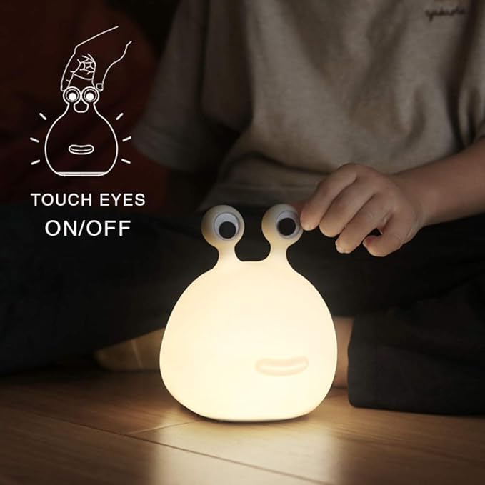 Slug Night Light for Kids,USB Rechargeable Night Light Silicone lamp,Cute Animal Lamps Touch Control&Timer and Dimmable, Portable