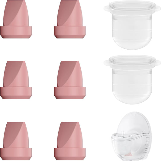 8PC M6 Breast Pump Replacement Accessories, Including 6pcs Duckbill Valve and 2pcs Diaphragms for Momcozy Mobile Style | M6, Replace for Momcozy Pump Parts, Not Original Parts, 8PC Red