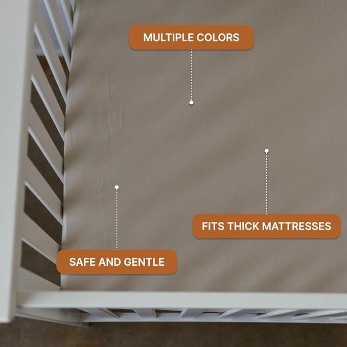 Parker Baby Soft & Durable Fitted Baby Crib Sheets | Snug Fit for Standard Crib Mattresses | Machine Washable, Fade-Resistant & Modern Nursery Designs