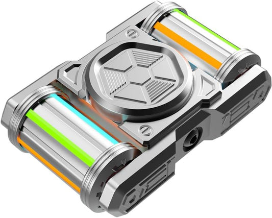 Tank Fidget Roller,Metal,Glow in The Dark Adult Handheld Fidget Spinner,EDC Fidget Toys,Ideal Gift for ADHD/ADD/Autism to Relieve Stress&Tension&Anxiety,Promote Focus&Clarity(Silver)