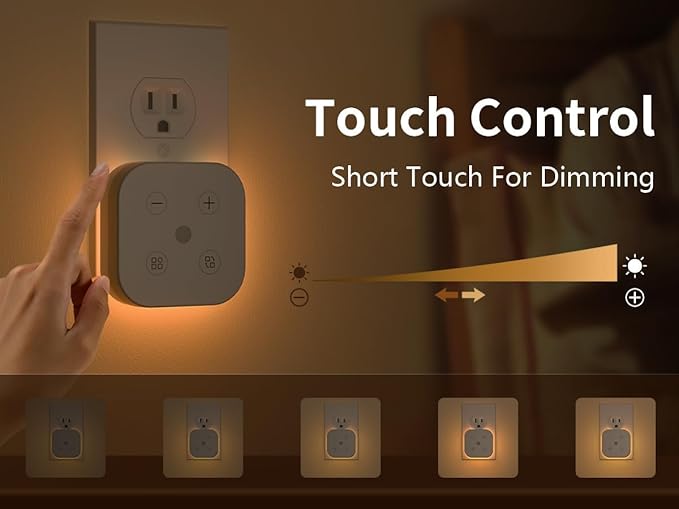 2 Pack Very Dim Sleep Night Lights Plug into Wall, Sleep Light for Kids and Adult, Bedroom Night Light, Light Sensor, LED, Dimmable, Warm Soft Light Plug in Night Light