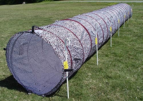 14' Dog Agility Tunnel with Stakes, Multiple Colors Available (Leopard)
