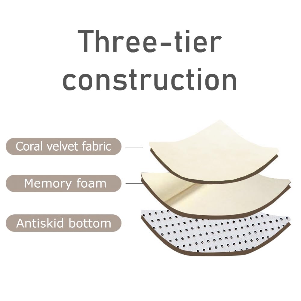 Loartee Coral Velvet Crawling Rug (4'11"x6'7", Beige) for Toddler Children Play Area Rug Yoga Mat Exercise Pad Carpet