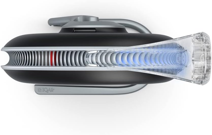 IQAir Atem Desk Air Purifier for Home, Office, Desktop, Small Room up to 150 sq ft, HyperHEPA Filter for Bacteria, Viruses, Allergens, Pets, Asthma, Pollen, Dust, Swiss Design, Made in Germany, Black