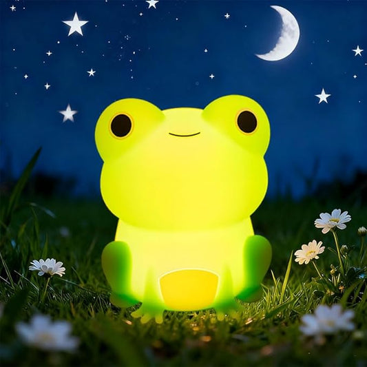 Night Light for Kids,Cute Frog lamp,Warm-Toned Soft Silicone Sleep Night Light,Best Bedroom Bedside Decor Christmas Birthday Gift for Boy Girl Toddler