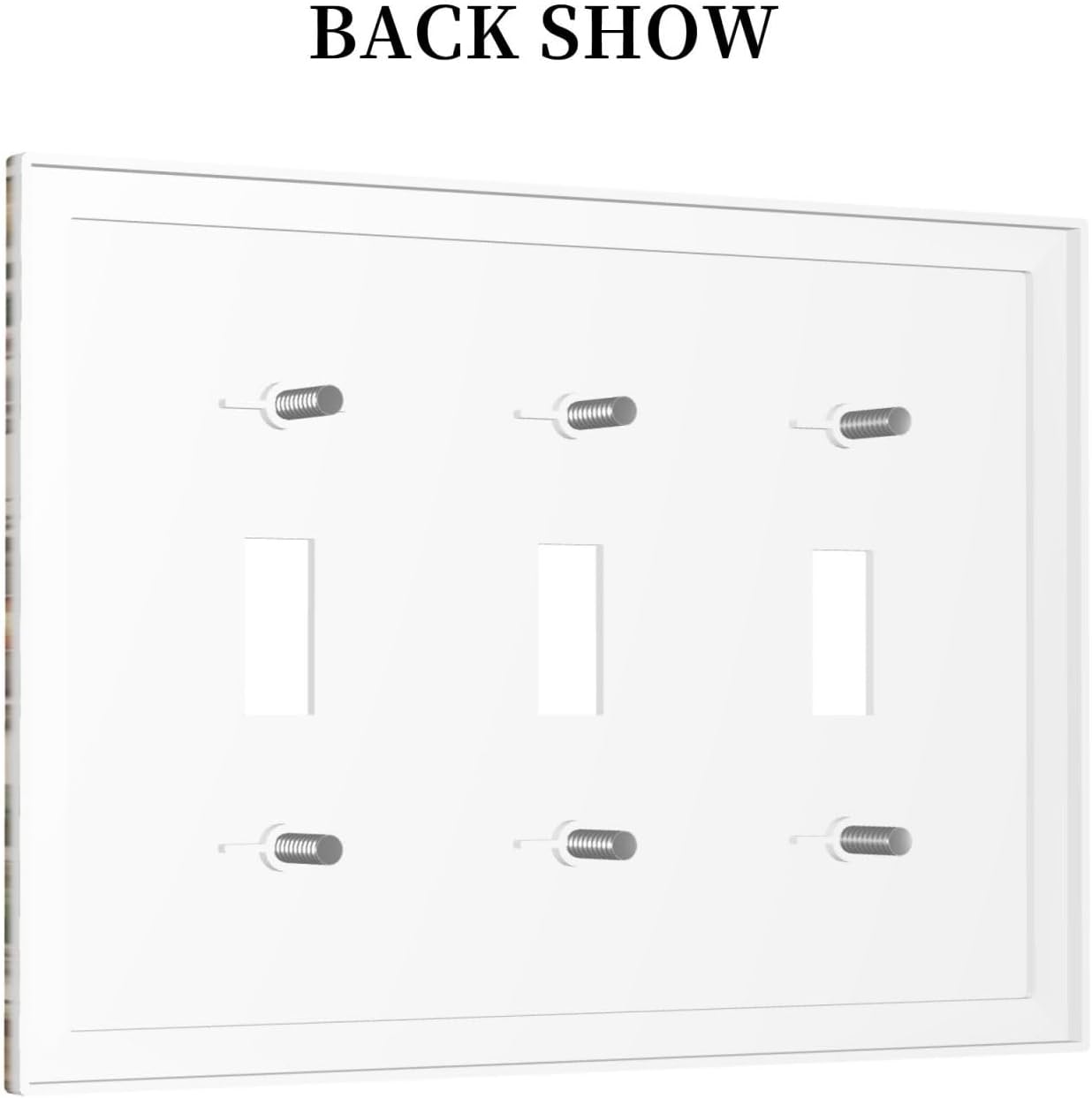 Decorative Switch Covers Plate Rustic Mushroom Garden Red Strawberry 3 Gang Artistic Wall Plate Unique Triple Toggle Light Switch Plate Jumbo Faceplate for Bedroom Home Decor