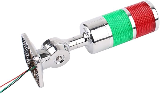 110V to 220V LED Stack Tower Lights, Industrial Warning Lights, Andon Lights, Column Signal Tower Indicator Lamp Beacon, Continuous/Flashing Light Switchable, 2 Layer (with Buzzer)