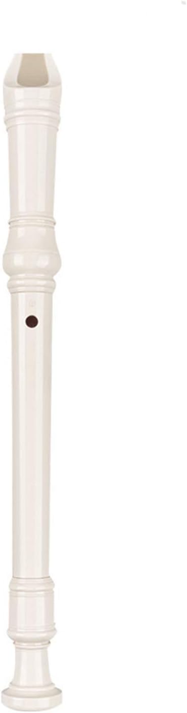 ABS Descant Soprano Recorder Instrument for Kids Adults Beginners，Joint Grease, Fingering Chart And Cleaning Kit，German Style (Ivory White)