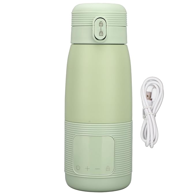 Portable Bottle Warmer, Digital Display Portable Milk Warmer for Breastmilk, Temperature Control, Automatic Lock, Rechargeable Water Warmer Travel Milk Warmer for Outdoor Parks