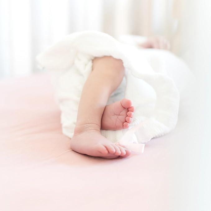 GRSSDER Stretch Ultra Soft Jersey Knit Fitted Crib Sheets Set 2 Pack, Universal Fitted Most Crib Mattress Pads Safe and Snug, Breathable Crib Fitted Sheet for Baby, Pink Rose Print