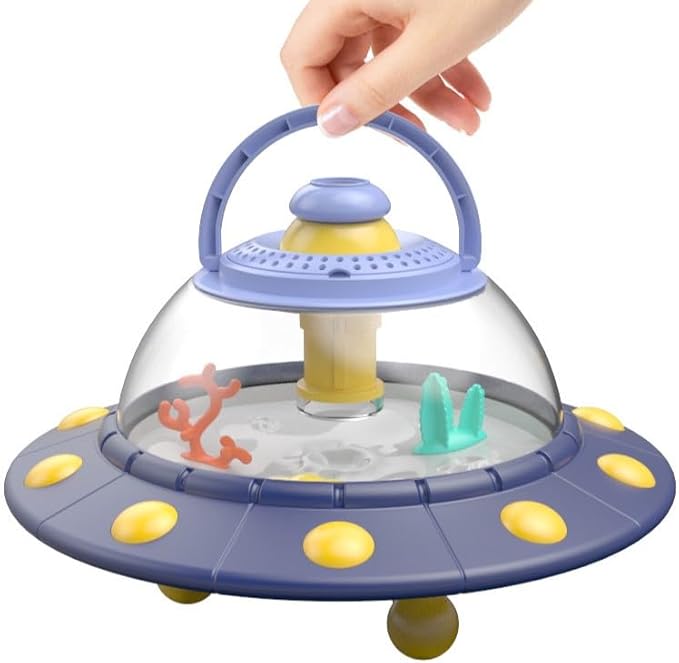JDS Educational UFO Observation Display - Portable Fishbowl, Insect/Critter Habitat, Terrarium, Enclosure, and Plant Observatory with Magnifying Glass - STEM Toy for Kids