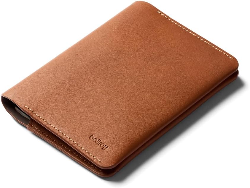 Bellroy Passport Cover (slimline travel wallet/pouch with card slots and space for cash plus travel documents) - Caramel