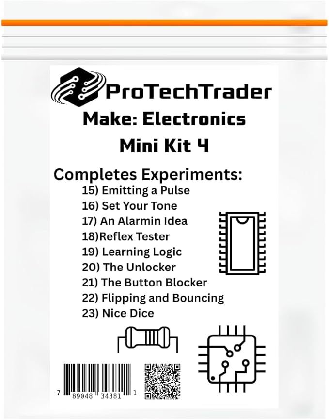 Make: Electronics Mini Kit 4 Educational Electronic Component Pack That Follow Experiments in Charles Platt's 3rd Edition Book (PTTMini3rd-Comp4)