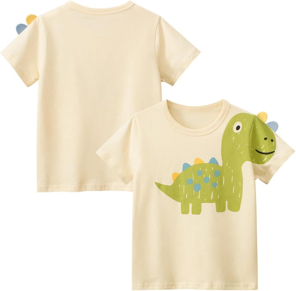 Boys' 4-Pack Excavator Short Sleeve Crewneck T-Shirts Top Tee Size 2-7 Years Toddler Boys' Value Pack Cotton T-Shirt