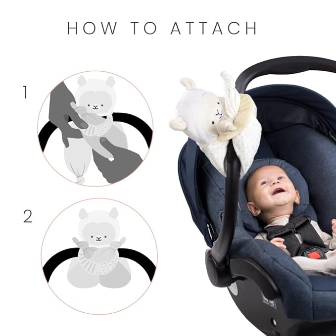 Lulyboo Lovey Baby Sleep Soother & Teether - Plush Security Blanket with Music, White Noise, Vibration, Detachable Silicone Teethers, Universal Crib Attachment, Llama Design, BPA-Free