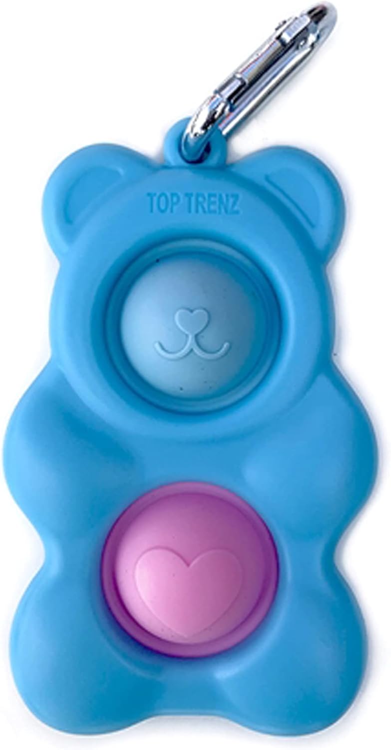 Top Trenz OMG Pop Fidgety Bubble Fidget Toy Stress Relief Anxiety Boredom Keychain (Gummy Bear)