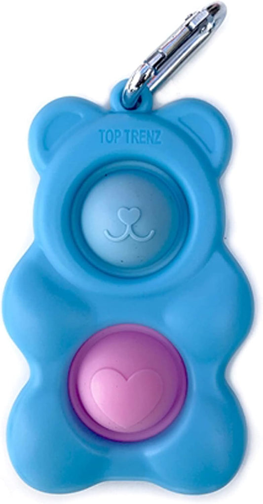 Top Trenz OMG Pop Fidgety Bubble Fidget Toy Stress Relief Anxiety Boredom Keychain (Gummy Bear)