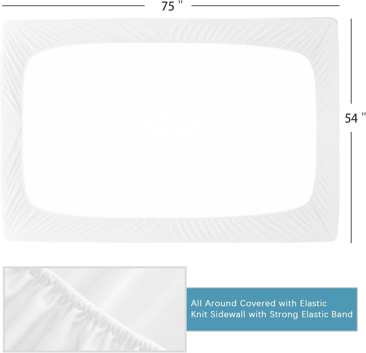 2 Pack Full Size Mattress Protector Waterproof, Noiseless & Soft Coverage Mattress Cover Fitted Sheets with Deep Pocket up to 14", Super Breathable & Easy Wash Full Mattress Protector