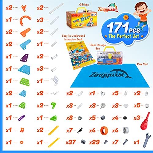 STEM Building Toy for 7-12 Year Old Boys - 7-in-1 Models Kids Love to Build and Play - 171Pcs Construction Set with Engineering Activity Kit - Best Birthday Gift Toy