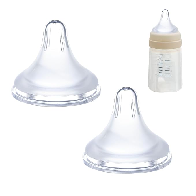 Bottle Nipples Compatible with Spectra with Baby Safe Soft Silicone,Slow Flow Nipples for Bottles Compatible with Spectra,Level 1,Size S,0-3Month,2PCS