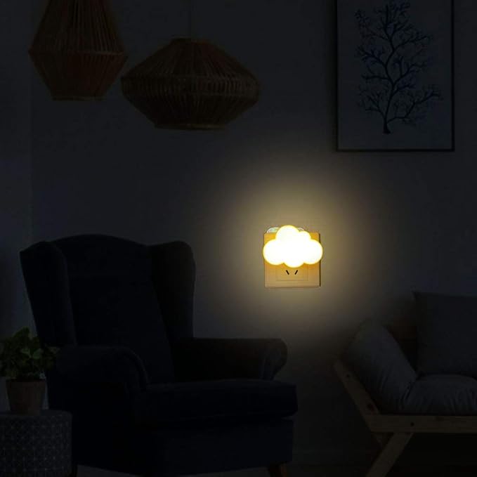 AUSAYE Sensor LED Night Light Plug-in Night Lights for Kids Adults, Cute Dream Lighting Wall Lamp Cloud NightLight for Bedroom Bathroom,Toilet,Stairs,Kitchen,Hallway Home Decor